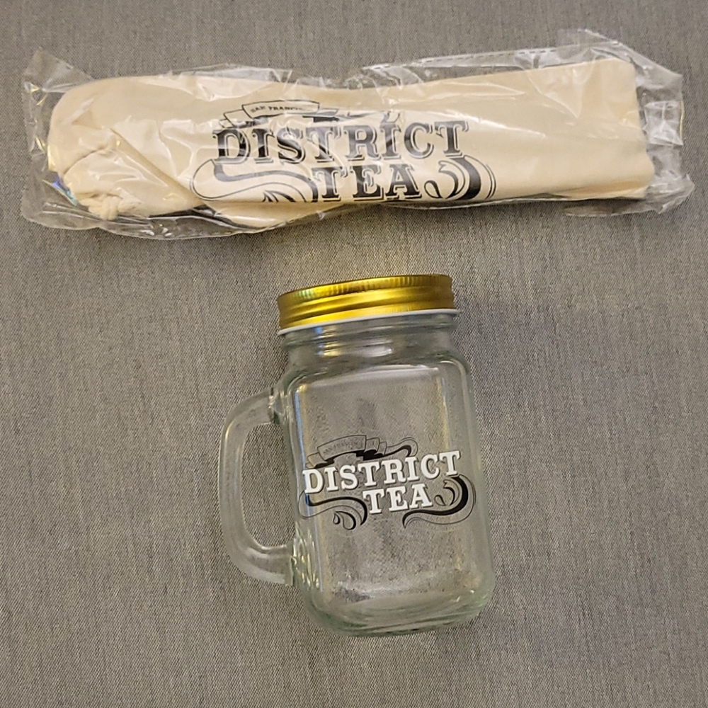 District Tea SF Mason Jar, Boba Straw, and Bag